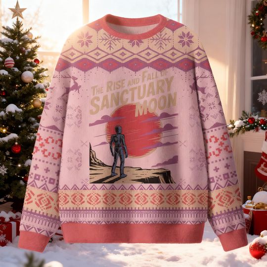 Discover The Rise And Fall Of Sanctuary Moon Sweater | Sci-Fi Robot Christmas Jumper | Retro Outer Space Holiday Gift | Astro Nerd Sci-Fi Sweater
