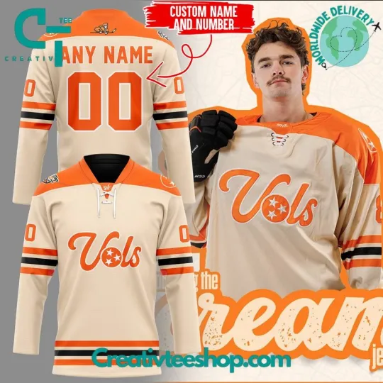 Discover Tennessee Volunteers Men's Hockey Jersey Cream Special Edition
