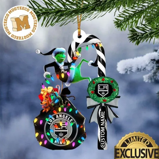 Discover Personalized Los Angeles Team Kings Candy Cane Christmas Ornament