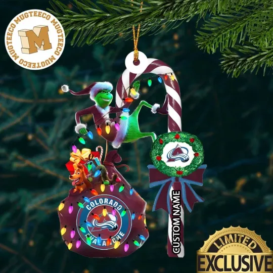 Discover Personalized Colorado Team Avalanche Candy Cane Christmas Ornament