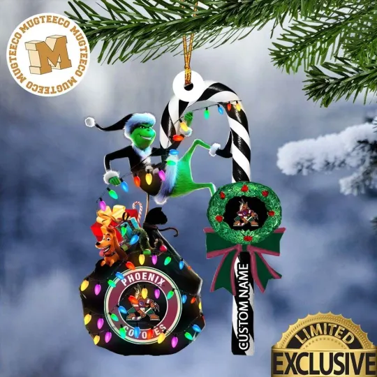Discover Personalized Arizonna Team Coyotes Candy Cane Christmas Ornament
