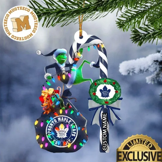 Discover Personalized Toronto Maple Team Leafs Candy Cane Christmas Ornament