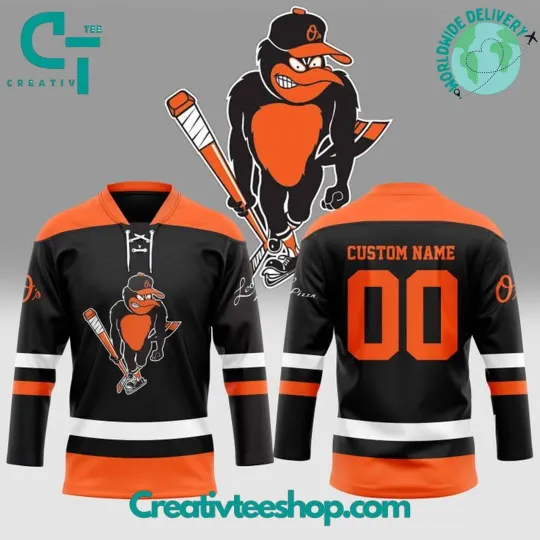 Discover Orioles “The Oriole Bird” Special Hockey Jersey