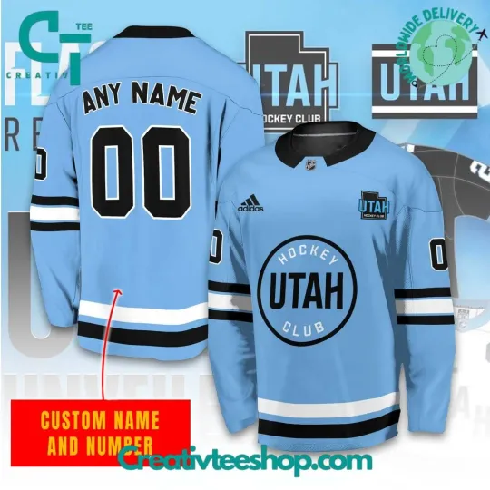Discover Utah Hockey Club Personalized Light Blue Hockey Jersey