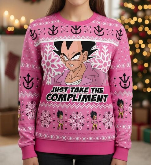 Dragon Ugly Christmas Sweater, Vegeta Sweater ,Anime Xmas Gift For Men Women , Holiday Gift