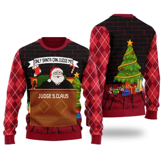 Discover Only Santa Can Judge Me Ugly Christmas Sweater