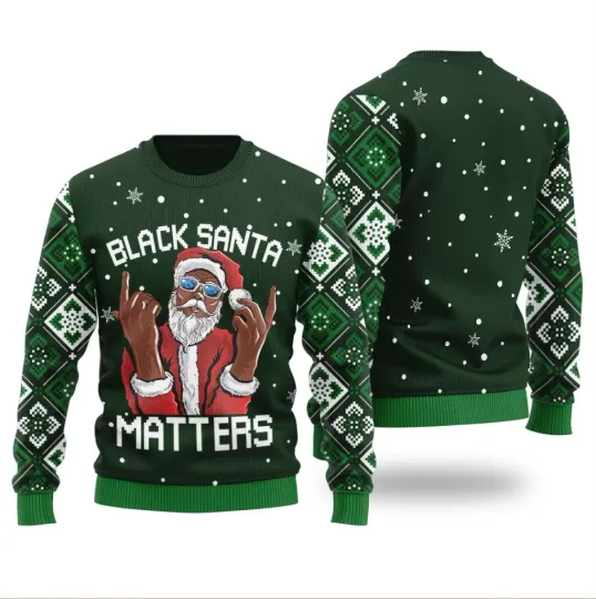 Discover “Black Santa Matters” Ugly Christmas Sweater