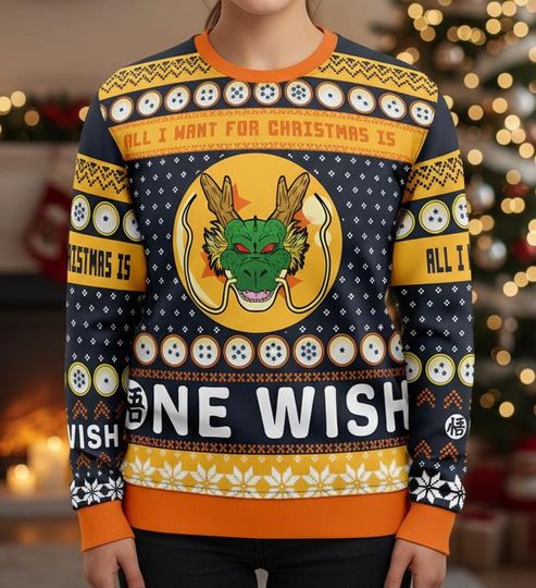 Dragon Ugly Christmas Sweater Shenron Sweater Anime Xmas Gift for Men Women Holiday Gift