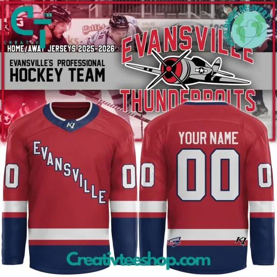 Discover Evansville Thunderbolts 2025-2026 Men's Hockey Jersey