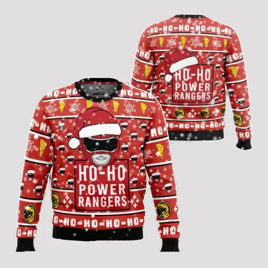 2025 Ho Ho Power Rangers Ugly Sweater