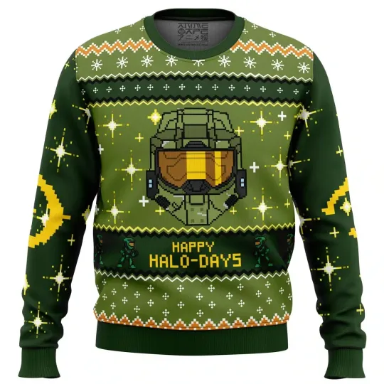 Discover Happy Halo-Days Halo Ugly Christmas Sweater