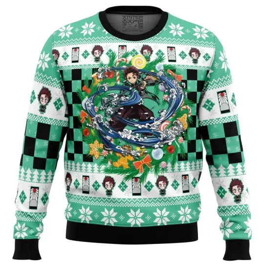 Discover Christmas tanjiror Kamado demon Ugly Christmas Sweater