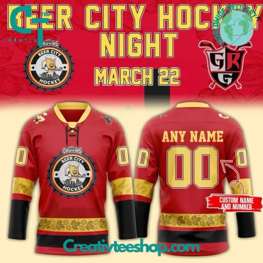 Discover Grand Rapids Griffins Beer City Hockey Night 2025 Special Hockey Jersey
