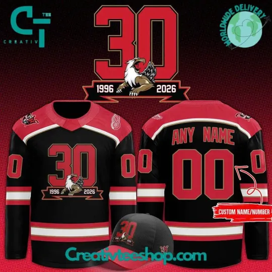 Discover Grand Rapids Griffins 30th Anniversary Custom Hockey Jersey