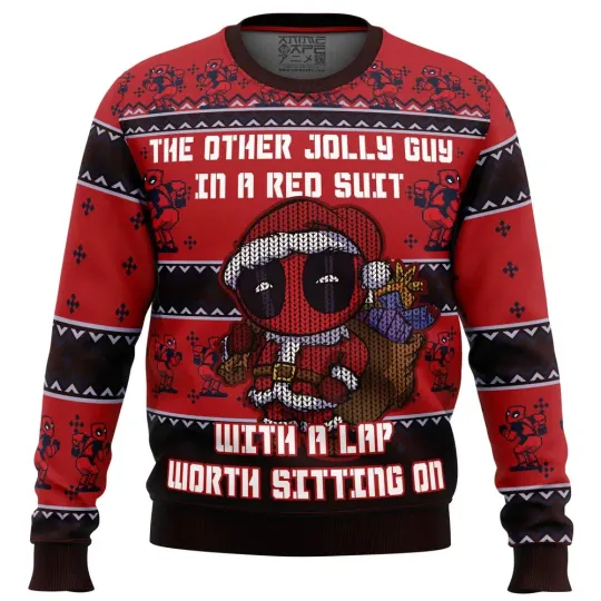 Discover Deadpool Jolly Red Guy Ugly Christmas Sweater