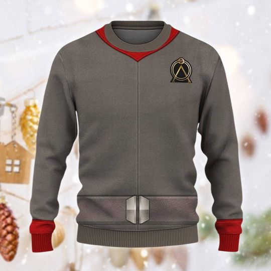 Discover Space Crew Uniform Christmas Sweater, Sci-Fi Ship Captain Jumper, Serenity Inspired Gift, Browncoat Look Crewneck