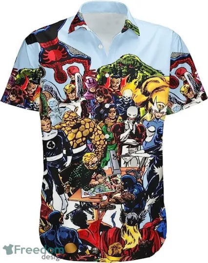 Discover The Incredible Hulk Summer Button Up Marvel Avengers Summer Trip Hawaiian Shirt