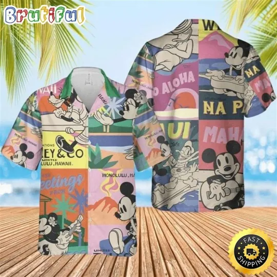 Discover Disney Mickey Mouse Tropical 2 Print Hawaiian Shirt, Unisex Adult, Size S-5XL