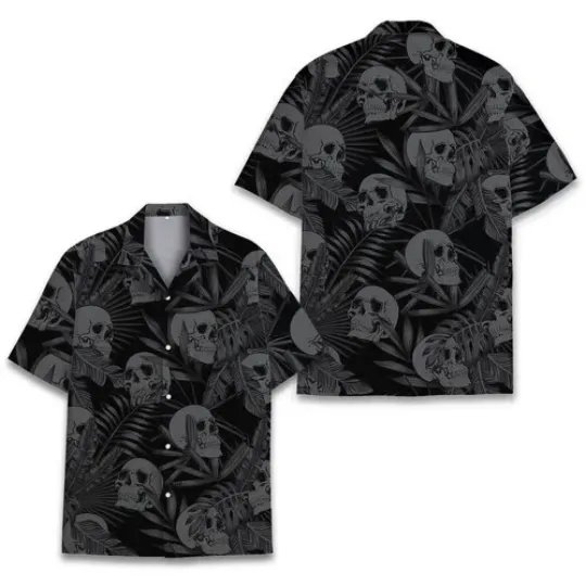 Discover Skull Hawaiian Shirt , Button Down Full Size S-5XL