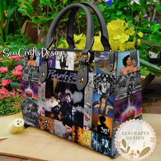 Discover Prince Pur Rain Leather Handbag, Vintage Shoulder Bag, Top Handle Purse