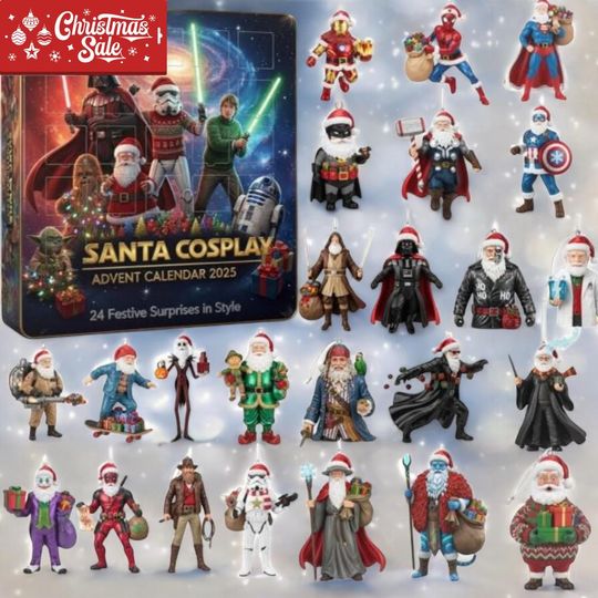 Discover Santa Cosplay 2025 Advent Calendar, Holiday Countdown Box