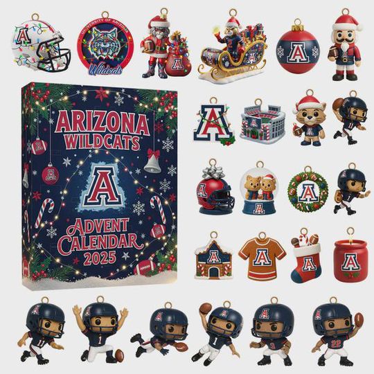 Arizonna Wildcats Advent Calendar 2025, 24-Day Mystery Box with Team Style Mini Items, Collector Countdown Set