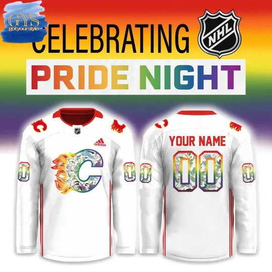 Personalized Calgary Flames Pride Night Hockey Shirt Men's Fan Gear Xmas Gift