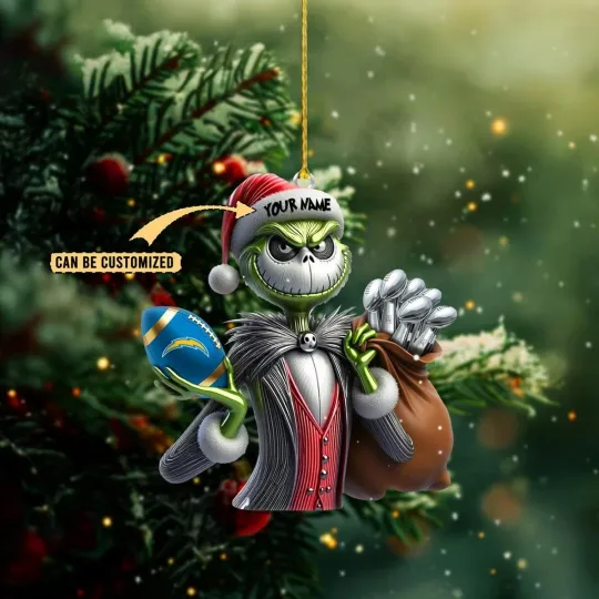 Personalized Los Angeles Football Team Chargerss Christmas Ornament Gift Decor