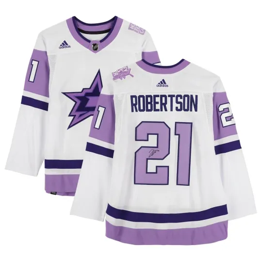 Discover Robertson Dallas Star Autographed Hockey Fights Cancer Jersey Size Fanmade