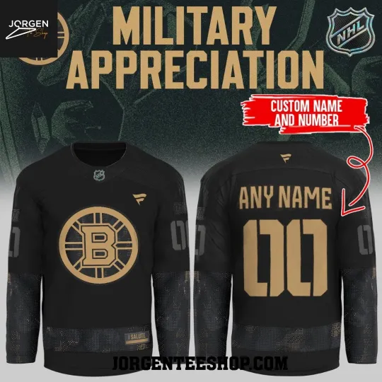 Discover Boston Bruin Military Appreciation 2025 Gem Night Personalized Hockey Jersey