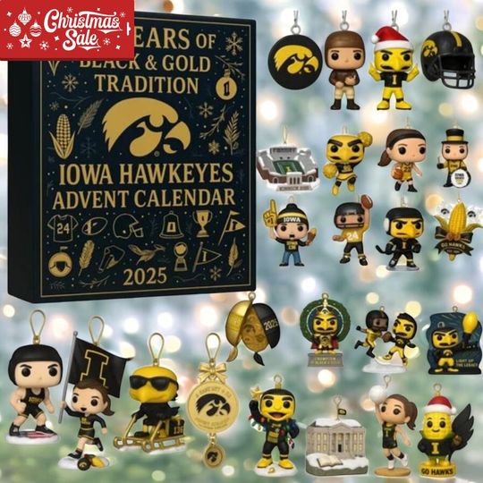 Discover Iowa Hawkeyes Anniversary Advent Calendar  Fan Spirit Countdown, 24 Days of Xmas Surprises, Christmas Gifts, Christmas Countdown 2025