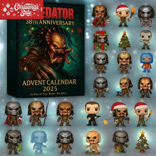 Discover Predator 38th Anniversary Advent Calendar, Holiday Countdown, Countdown Box, 24 Days of Xmas Surprises, Christmas Gifts, Predator Ornament