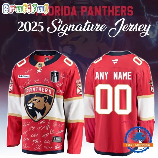 Discover Florida Panther Champion NHL Stanley Cup 2025 Signature Jersey