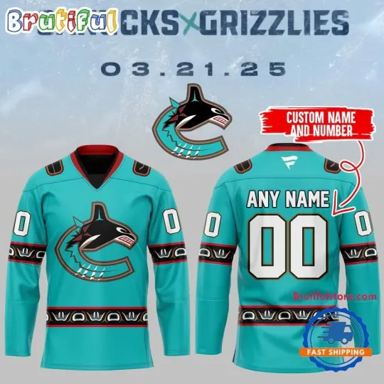 Discover NHL Canucks x Grizzlies 2025 Hockey Jersey