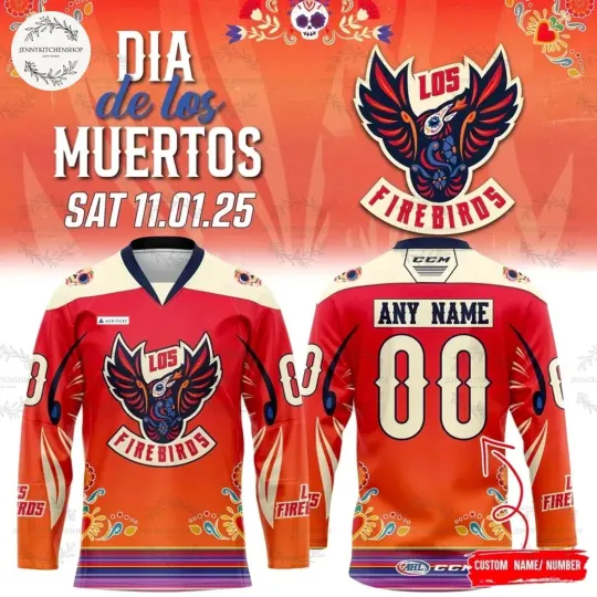 Discover Custom Coachellla Valley Firebird Dia de Los Muertos 2025 Hockey Jersey