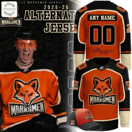 Discover Fayetteville Marksmen 2025-26 Alternate Custom Name Hockey Jersey