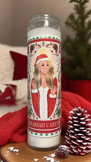 Discover Mariah Carey Saint Candle Christmas Theme