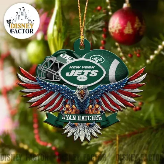 Discover Personalized New York Football Team Jets Christmas Ornament Gift Decor