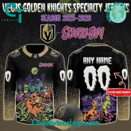 Personalized Veg@s Golden K.nights x Scooby-Doo Night 2025 Hockey Shirt Men's