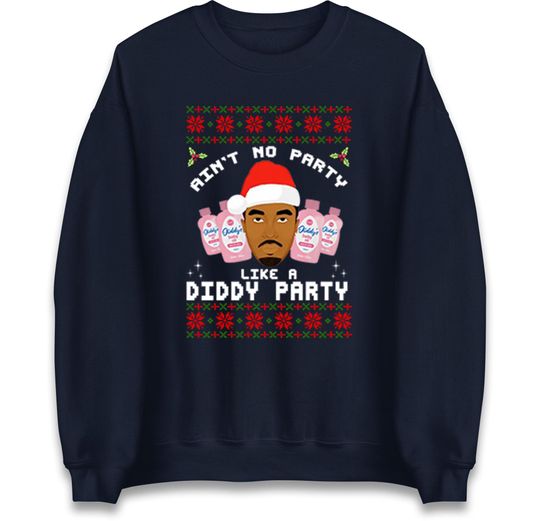Funny Diddy Party Christmas Ugly Sweater for Adults, Humorous Offbeat Xmas Shirt