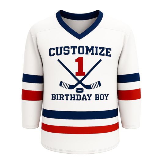 Discover Custom Men's Hockey Jersey - Personalized Birthday Name & Number - Toddler to Adult Sizes