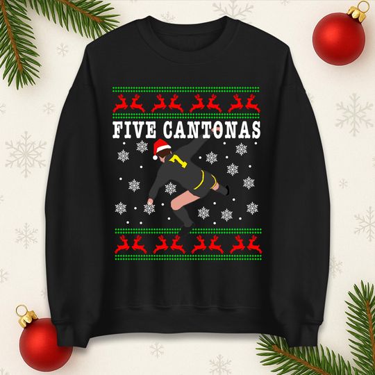 Discover Five Cantonas Christmas Jumper, Xmas Festive T Shirt, Five Cantonas Christmas Hoodie, Xmas Gift Sweatshirt,