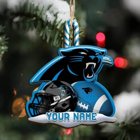 Discover Personalized Carolina Football Team Panthers Christmas Ornament Gift Decor