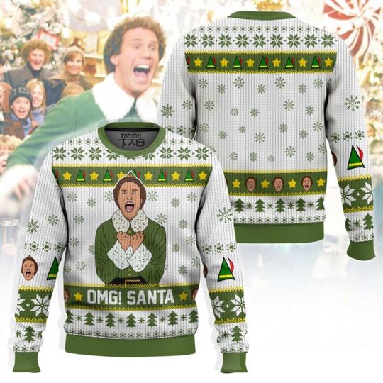 Buddy Hobbs Elf Ugly Christmas Sweater Funny Holiday Party Pullover Warm Cozy Plus Size Sweater for Men Women Xmas Gift 2026