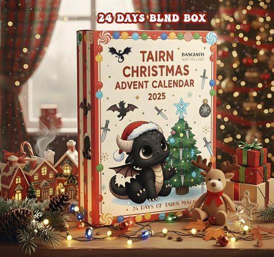 Tairn Christmas Advent Calendar 2025, Fourth Wing Dragon Blind Box, 24 Days of Tairn Magic, Fantasy Holiday Bookish Gift, Gift For Fan