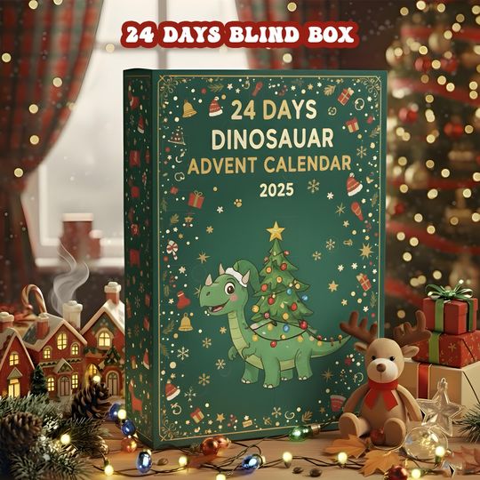 Discover Dinosaur Advent Calendar 2025, 24 Days Dino Christmas Blind Box, Kids Dinosaur Countdown Toy Gift, Cute Holiday Advent