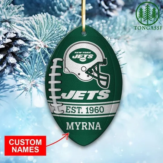 Discover Personalized New York Football Team Jets Christmas Ornament Gift Decor