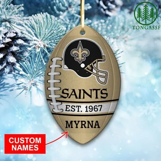 Discover Personalized New Orleans Football Team Saints Christmas Ornament Gift Decor