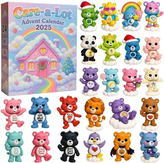 Discover 2D Acrylic Care a Lot Advent Calendar 2025, Cute Bear Advent Calendar, 24 Day Bears Ornaments Christmas Countdown Acrylic Pendant Decor