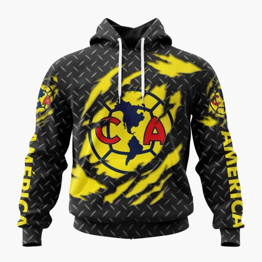 Discover Personalized LIGA MX Club America Special Black Metal Hoodie Men's Fan Gear Gift